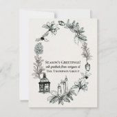 Elegant Vintage Botanische Kerstmis Zakelijk Feestdagenkaart (Voorkant)
