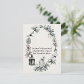 Elegant Vintage Botanische Kerstmis Zakelijk Feestdagenkaart (Staand voorkant)