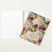 Élégant Vintage Bourgogne Blush Rose Floral Mariag (Devant avec enveloppe)