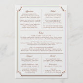 Elégant Vintage Brown & Ecru Classic Mariage Menu (Devant)