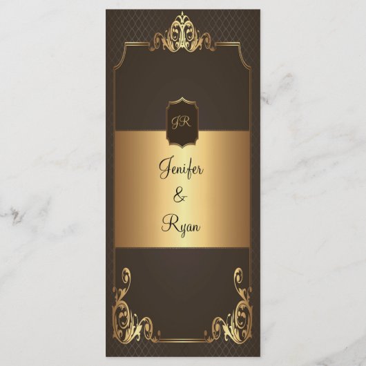 Elegant vintage bruiloft menu (Achterkant)