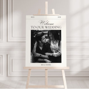 Elegant Vintage bruiloft Welkomstbord Foto Poster