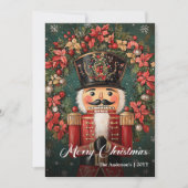 Elegant vintage Christmas nutcracker holiday Feestdagenkaart (Voorkant)