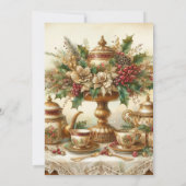 Elégant Vintage Christmas Tea Party Invitation (Dos)