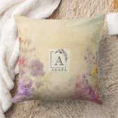 Élégant Vintage Coussin de monogramme floral (Couverture)
