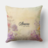 Élégant Vintage Coussin de monogramme floral (Verso)