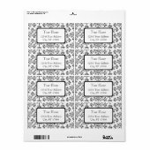 Élégant Vintage  Damask Étiquettes de adresse (Feuille entière)