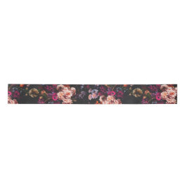 Elegant Vintage Dark Moody Burgundy Floral  Lint