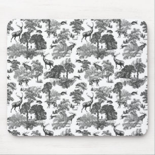 Elegant Vintage Deer Fox Hare Country Toile Muismat