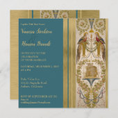 Elegant Vintage Embroiged Wedding Invitation Kaart (Voorkant / Achterkant)