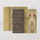 Elegant Vintage Embroiged Wedding Invitation Kaart (Voorkant / Achterkant)