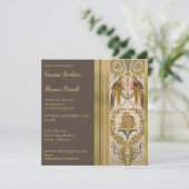 Elegant Vintage Embroiged Wedding Invitation Kaart (Staand voorkant)