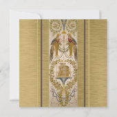 Elegant Vintage Embroiged Wedding Invitation Kaart (Achterkant)