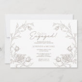 Elegant Vintage Engagement Party Photo Invitation (Devant)