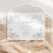 Elegant Vintage Engagement Party Photo Invitation