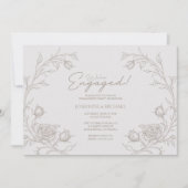 Elegant Vintage Engagement Party Photo Invitation (Devant)