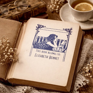 Elegant vintage ex-libris zelfinktende stempel