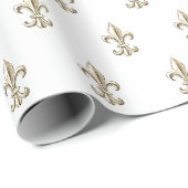 Elegant Vintage Fleur de Lis Cadeaupapier (Rol Hoek)