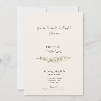 Elegant Vintage Floral Bridal Shower Invitation