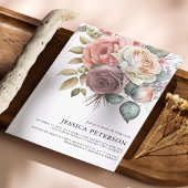 Elegant Vintage Floral Bridal Shower Kaart