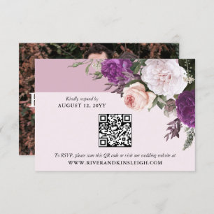 Elégant Vintage Floral Digital Wedding carte RSVP