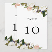 Elegant Vintage Floral Table Kaart (Voorkant / Achterkant)