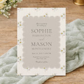 Elegant Vintage Floral Wedding Invitation