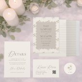 Elegant Vintage Floral Wedding Invitation