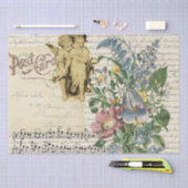 Elegant Vintage Flowers Cherubs Script Tissuepapier (Craft)