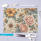 Elegant Vintage Flowers Tissuepapier (Craft)