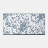 Élégant Vintage Français gravé Floral Toile-Blue (Recto)