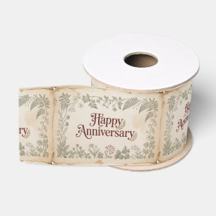 Elegant Vintage "Gelukkig Jubileum"-ontwerp Grosgrain Lint