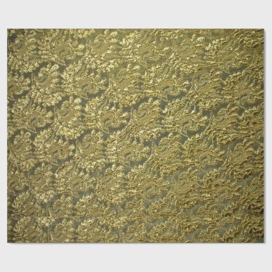 Elegant Vintage Gouden Kant Cadeaupapier (Vlak)