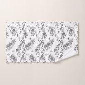 Élégant Vintage gravé noir Roses et rubans (Serviette à main)