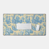 Elégant vintage jaune turquoise toile de jouy (Clavier et souris)