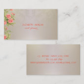 Elegant Vintage, kant, Rozen Visitekaartje (Voorkant / Achterkant)