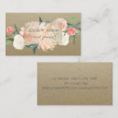 Elegant Vintage, Kraft, Flowers Visitekaartje (Voorkant / Achterkant)