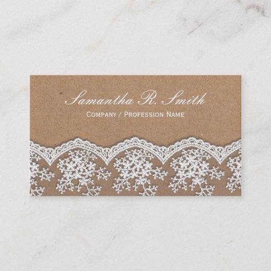 Elegant Vintage Lace Visitekaartje (Voorkant)