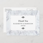Elegant Vintage Marble Wedding Bedankt Briefkaart (Voorkant / Achterkant)