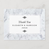 Elegant Vintage Marble Wedding Bedankt Briefkaart (Voorkant)