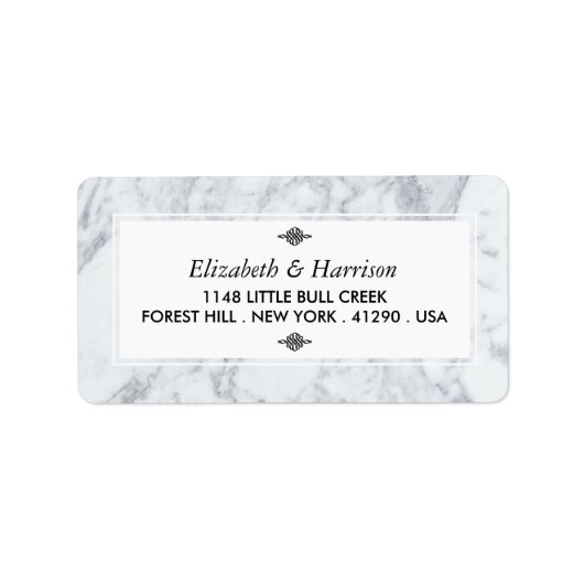 Elegant Vintage Marble Wedding Etiket (Voorkant)