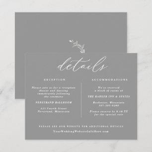 Elégant Vintage Mariage Détails Carte Gris