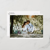 élégant vintage mariage merci photo carte postale (Recto/Verso)