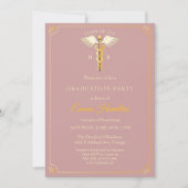 Elegant Vintage Medical Graduation Invitation | Du (Devant)