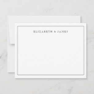 Elegant Vintage Minimalistisch Gepersonaliseerd Notitiekaartje