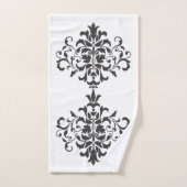 Elégant Vintage noir et blanc Damas (Serviette à main)