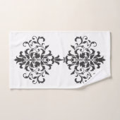 Elégant Vintage noir et blanc Damas (Serviette à main)
