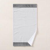 Élégant Vintage noir et gris clair Motif grec (Serviette à main)