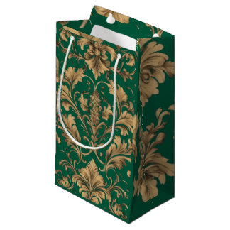 Elégant Vintage or Damas Sac cadeau