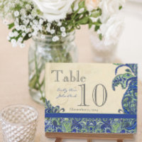 Élégant Vintage Paisley Mariage Numéro de table